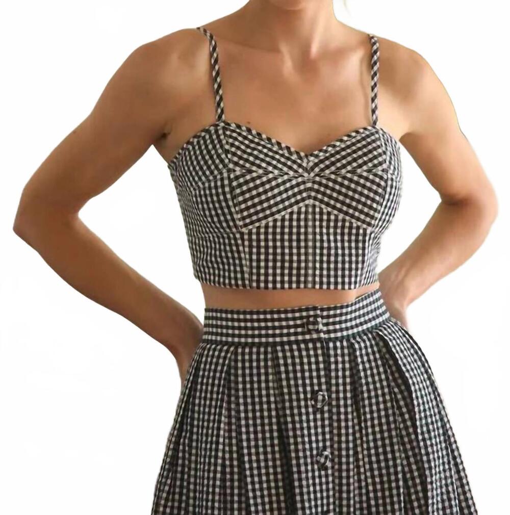 NEW HUNTER BELL brookie top in black/white